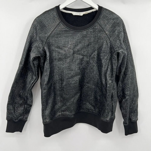 Theory 38 Incline B Downforce Black Long Sleeve Wool Shirt Sweater Size Medium - Picture 2 of 10